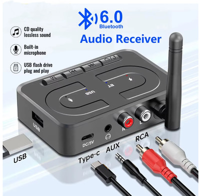Bluetooth 6.0 Audioempfänger RCA 3,5 mm AUX USB Wlan Wireless Adapter TF Card