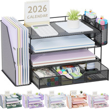 Organizadores y accesorios de escritorio con archivador, accesorios de escritorio de 4 niveles