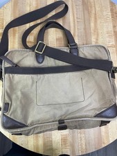 Fossil VTG Messenger Shoulder Satchel Bag Briefcase Canvas Leather Vintage