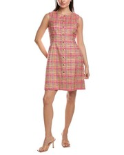 Carolina Herrera Crewneck Snap Front Dress Women's