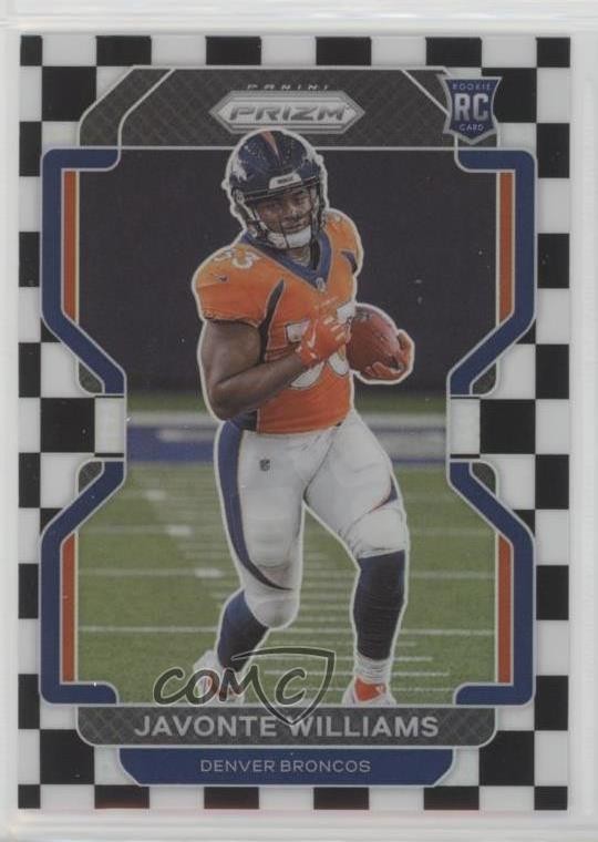 2021 Panini Prizm Rookie Black & White Checker Prizm Javonte Williams #345 0c6