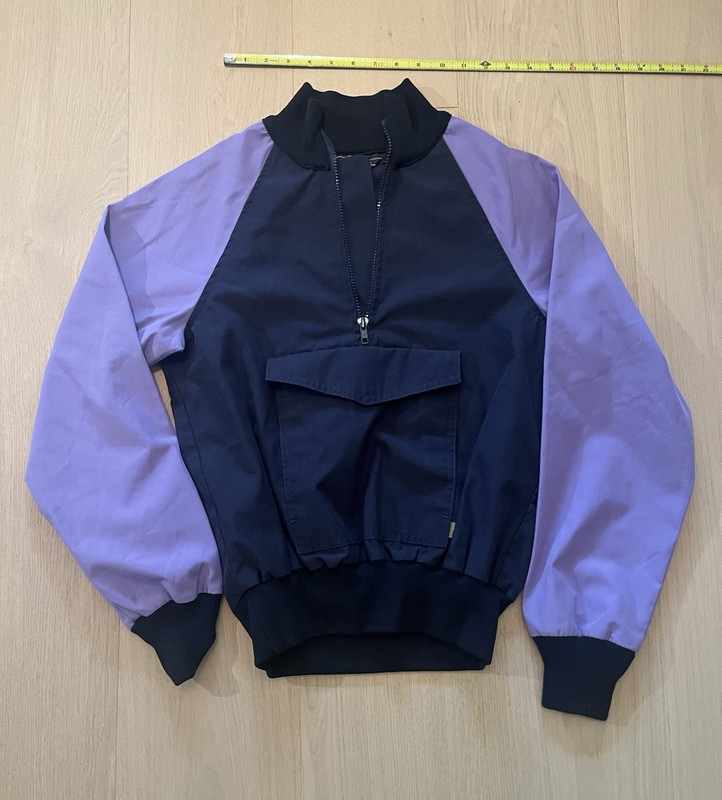 Mother Karen’s Powder Zip Jacket Navy Purple Pockets Size 8 Vintage Small 