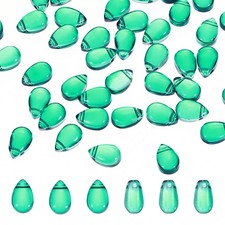 Teardrop Czech Glass Beads, 50 Pcs Bohemia Beads, Light Green, 6x9mm