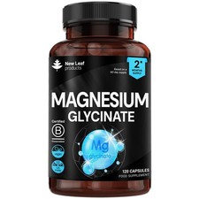 Magnesium Glycinate Supplements 1040mg of Magnesium 120 High Strength Capsules 0.12 per thousand milligrams