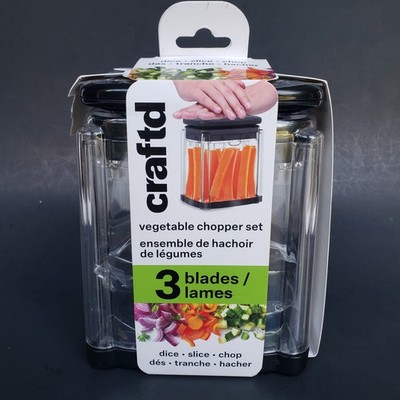 Craftd Vegetable Fruit Food Slicer Dicer Chopper 3 Blade Set New