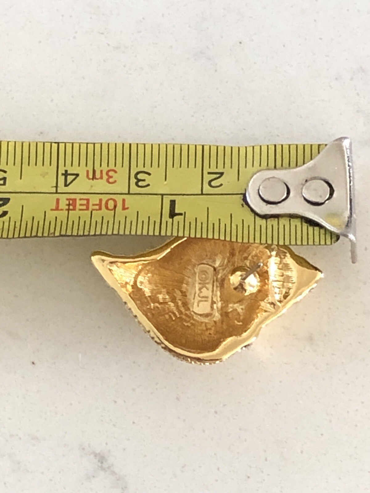 Vtg Kenneth J. Lane Signed KJL Gold Tone Rhinesto… - image 5