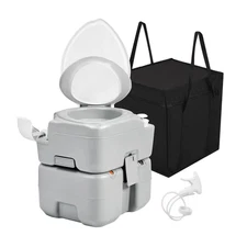 Portable Toilet Camping Porta Potty 5.28 Gallon W/ Diagonal Bag & Enlargerd Bowl