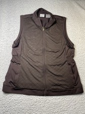 EP PRO Golf Activewear Full Zip Jacket Vest Women's Size L Brown