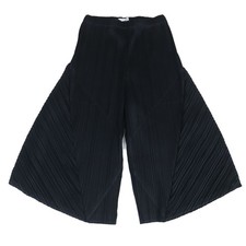 Excellent PLEATS PLEASE Pants Wide Half black polyester Women 1 PP53-JF162