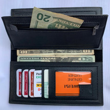 Men's Long Wallet Leather Clutch Bifold ID Card Holder Purse Checkbook Billfold