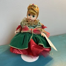 Vtg Madame Alexander Happy Holidays Doll W/stand 1995