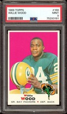 1969 Topps Football #168 Willie Wood PSA 9