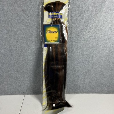 Silhouette Natural Micro Yaky Bulk Human Hair Extension 1B/30 Tangle-Free 18''