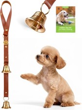Leather Dog Door Bells for Potty Training, Big Brass Puppy Dog Door Bells Ext...