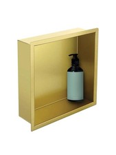 Brushed Brass Recess Shower Niche - 300x300x100mm