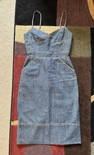 Vintage Marc Jacobs Spaghetti Strap Bustier Selvedge Denim Dress Size 4