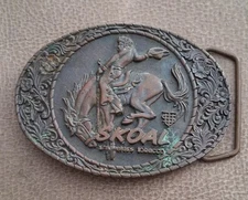Vintage 80s Skoal Chewing Tobacco Belt Buckle  Rodeo Cowboy 80s Bronc Rider