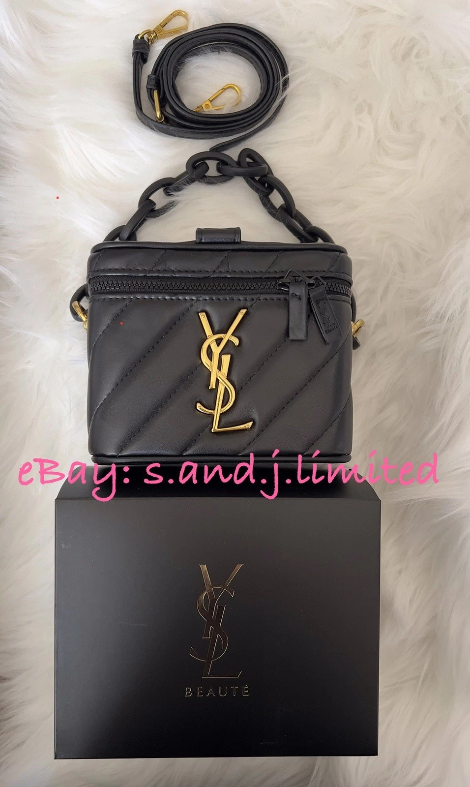 YSL Yves Saint Laurent Beaute Beauty GWP VIP Vanity Case Converted Bag Black NEW