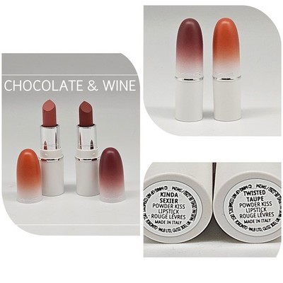 MAC Powder Kiss Lipstick 2本セット　パウダーキス 2 Pc Mini Lipstick Sets MAC Powder Kiss Matte Mauve Red Brown
