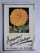 VTG 1947 SIMPSONS SEEDS CATALOGUE GARDENING INTEREST /FLOWERS- Bham