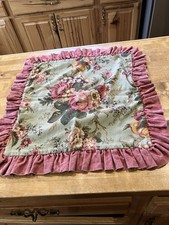 Vintage Pillow Sham Ruffled Edges Floral Design