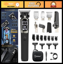 6-in-1 Waterproof Men's Grooming Kit, Electric Beard Trimmer Hair Clipper, LED