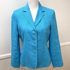 Vintage Talbots 100 Irish Linen Blazer Jacket Sz 6 P Preppy Career Old Money