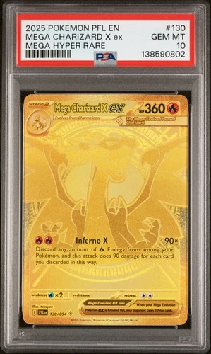 2025 POKEMON PFL EN-PHANTASMAL FLAMES MEGA HYPER RARE MEGA CHARIZARD X EX PSA 10