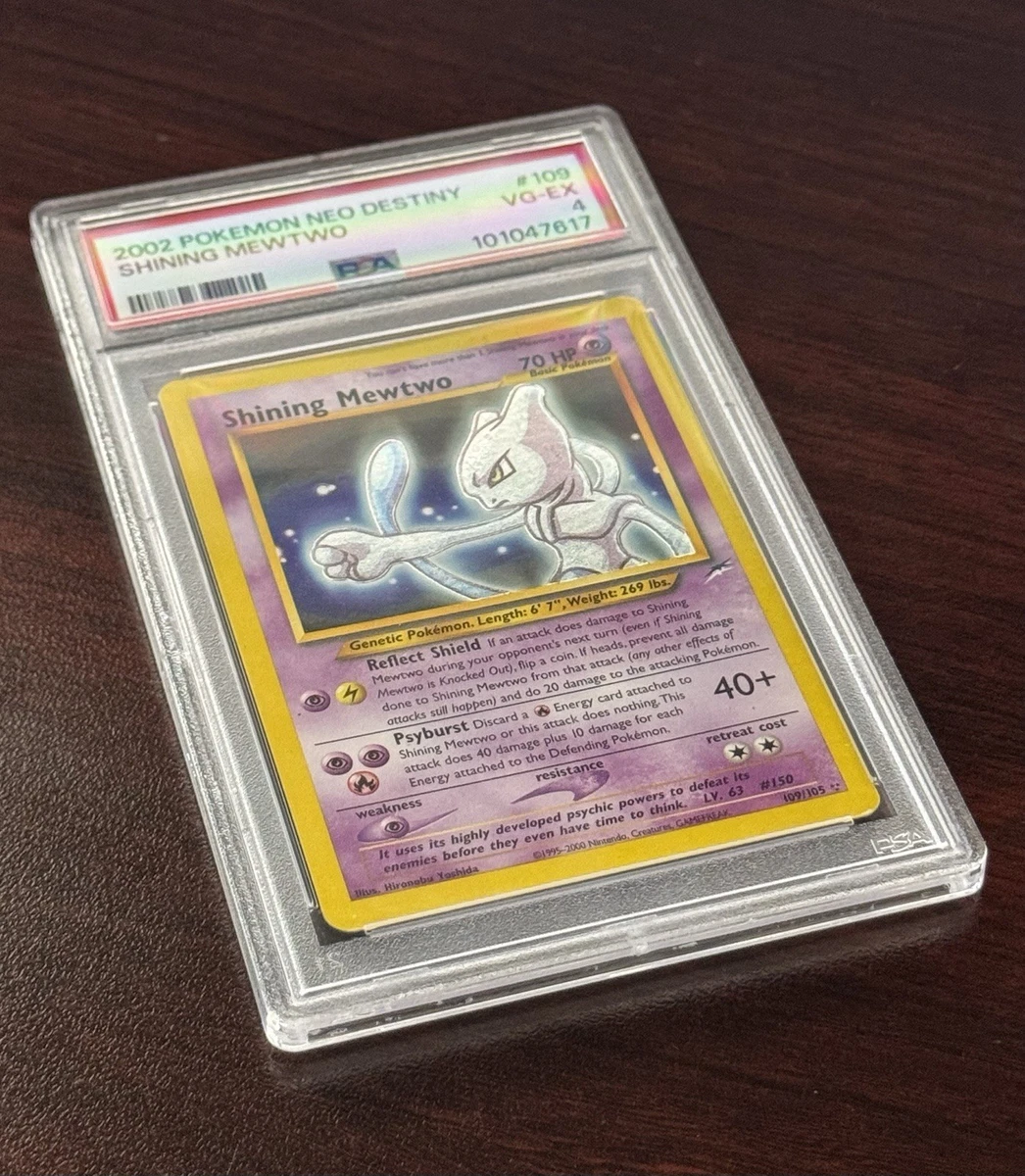 Pokémon 2002 TCG Shining Mewtwo Neo Destiny Holo Card 109 PSA 4 VG