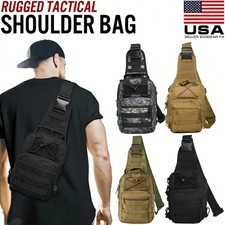Mens Tactical Sling Backpack Molle Shoulder Chest Pack Outdoor Hiking Travel