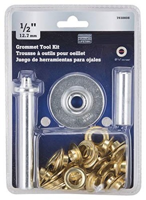 Grommet Kit 1/2  - Heavy Duty Brass Eyelet Grommets for Tarps, Fabric, Tent -...