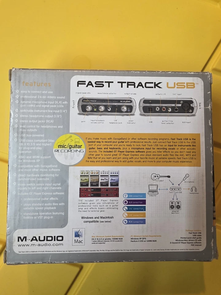 M-Audio Fast Track USB With Session Music Creation System Includes 6' Cable - Image 2 of 4