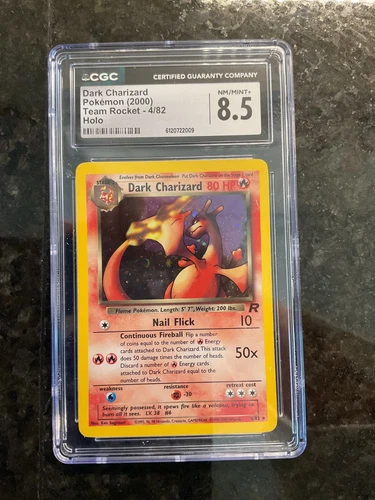Pokemon Dark Charizard 2000 Team Rocket 4/82 HOLO R CGC 8.5 NM/Mint+