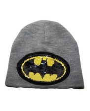 Batman Beanie Hat DC Comics Youth Reversible Flip Sequin Multi Colored