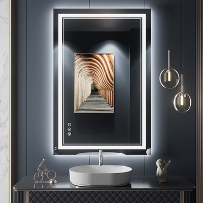 24x36 Inch LED Bathroom Mirror wiht Lights, Backlit and Front Lighted Bathroo...