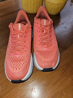 Hoka One One Women's Clifton Edge Running Shoes Coral Red Woman's Sz 7.5