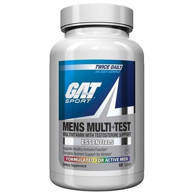 GAT SPORT Men's Multi + Test, Premium 60 Count (Pack of 1), No Color 