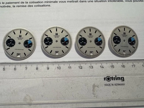 Lot Of  4 Vintage Tissot Navigator  Chronograph Dials, Cadrans