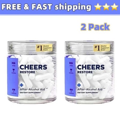 2X Cheers Restore Supplement w DHM + L-Cysteine After-alcohol Aid Support  Live