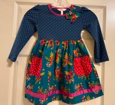 Matilda Jane Dress EUC Moments with You Merry Merry Christmas Girls Size 4