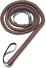 Brown Whip for Halloween Costume - 6.5 Feet PU Leather Soft Prop, Cat Woman