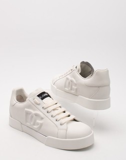 RRP€651 DOLCE & GABBANA Leather Sneakers US9 UK6 EU39 DG Logo Made in Italy