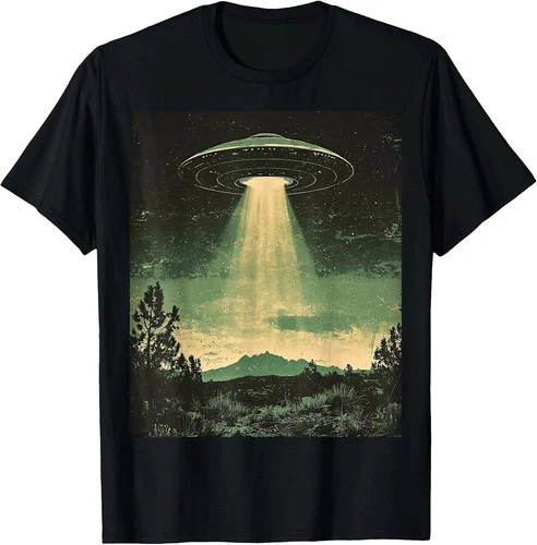 UFO Alien Spaceship Flying Saucer Space Exploration Graphic T-Shirt - product listing photo