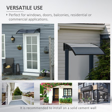 Outdoor Door Canopy Awning Rain Shelter UV Resistant Porch Roof 100x75cm