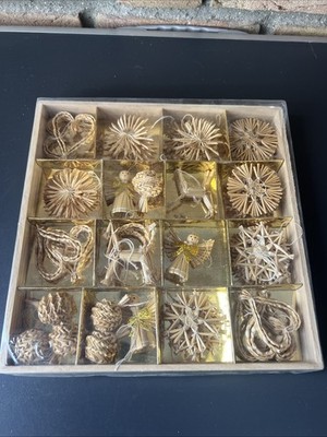 Vintage CHRISTMAS CORN DOLLIES STYLE DECORATIONS Dolly SELECTION in ORIGINAL BOX