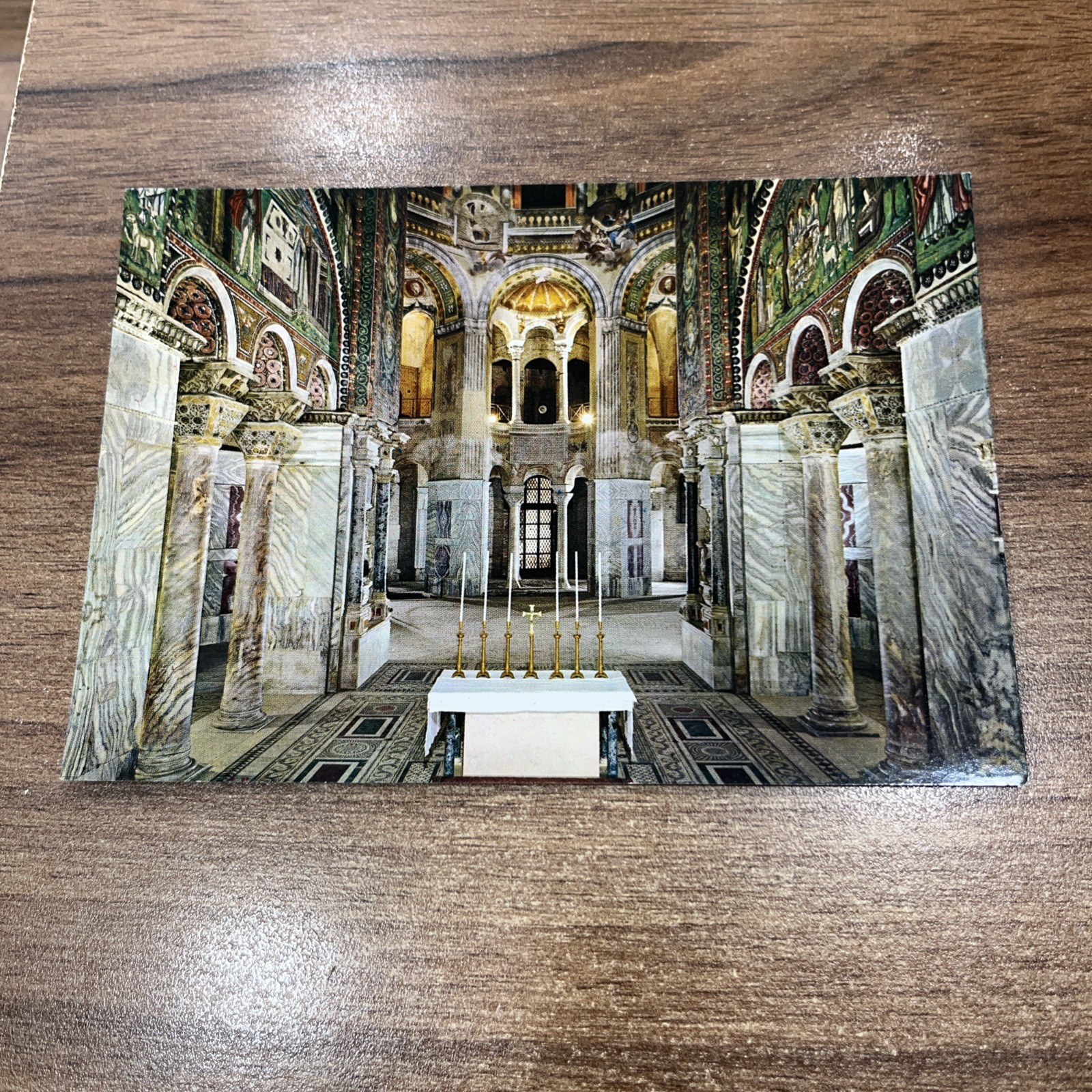 CARTOLINA COLORI VINTAGE COLLEZIONE RAVENNA - S. VITALE - INTERNO - VI SEC
