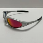 Retro Oakley Minute 1.0 Polarized Sunglasses Sliver Frame Ruby Lenses Original