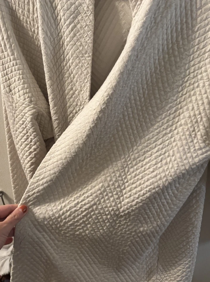 Suéter cárdigan acolchado de seda de algodón orgánico grande (estimado) Eileen Fisher Foto 4 de 4