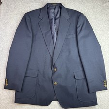 Vintage Reed St James Blazer Mens 46 Navy Blue Gold Crest Buttons USA Made