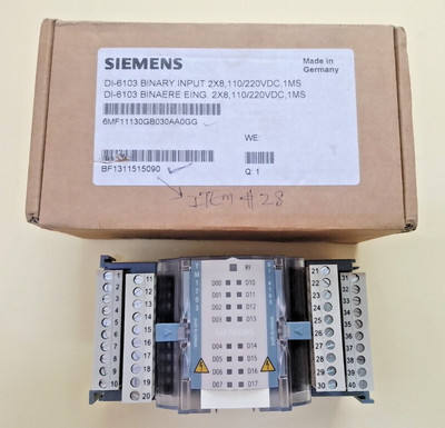 Siemens 6MF11130GB030AA0GG PLC Binary Input Module DI-6103 2x8 110/220VDC 1MS